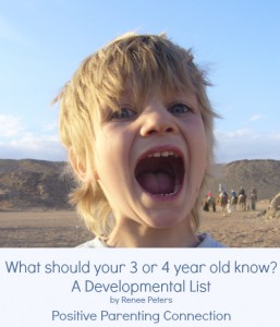 positive parenting connection: development list